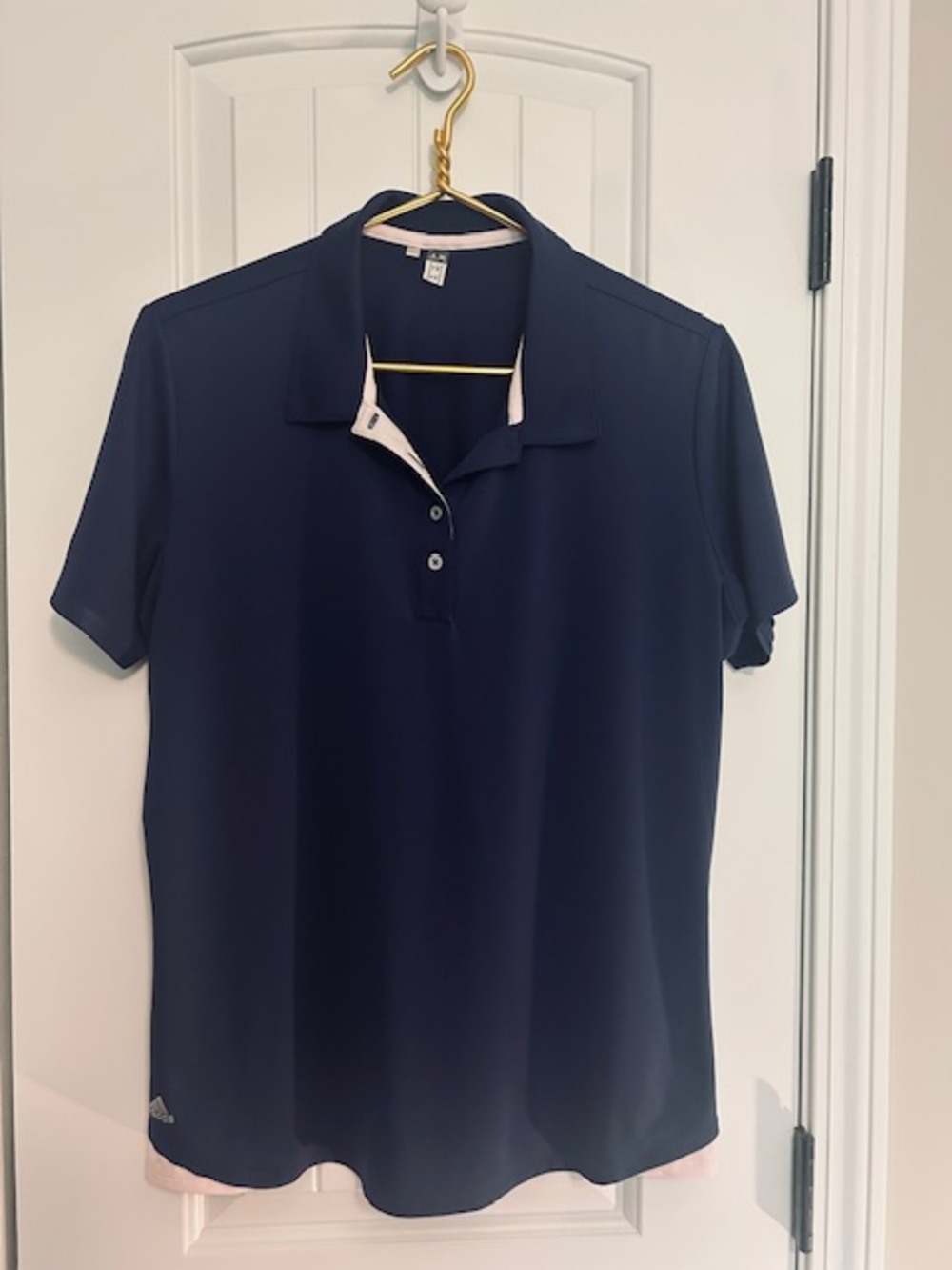 Adidas Ladies Golf Essentials 3 Stripe Polo XL - Plum color with pink trim